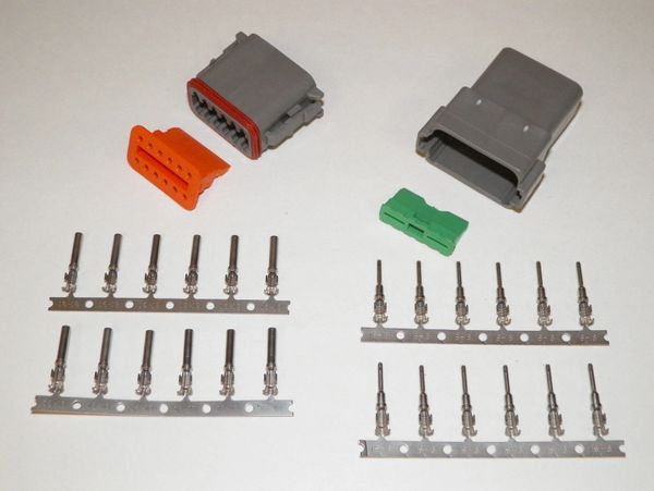 12X Gray Deutch DT Series Connector Set 16-18-20 STAMPED Nickel Terminals