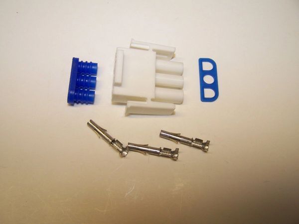 1 White 3X OEM Amp/Tyco Mate-N-Lok MALE Connector