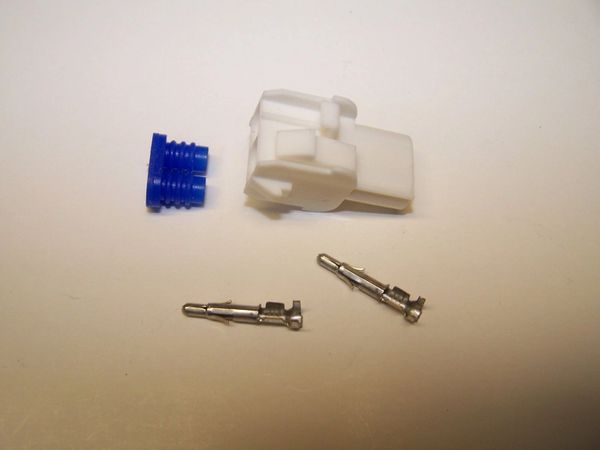 1 White 2X OEM Amp/Tyco Mate-N-Lok FEMALE Connector