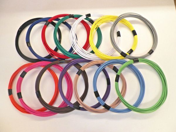 WHITE hi temp automotive 20 gauge TXL wire + 10 STRIPED color wiring options