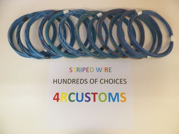 LIGHT BLUE 18 gauge GXL wire - with stripe color and length options