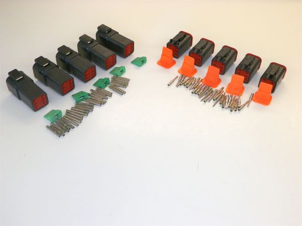 5 sets BLACK Deutsch DT 6-Pin Connectors 14-16-18 ga AWG Solid Contacts