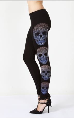 Skull leggings with rhinestones