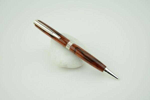 Streamline ballpoint pen, tineo wood, silver plated