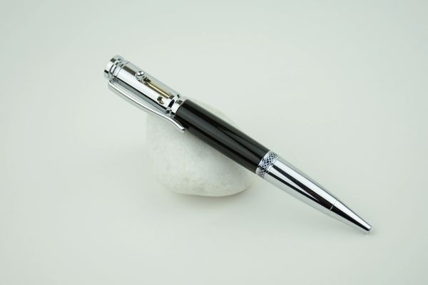 Apollo bolt action ballpoint pen, ebony, chrome