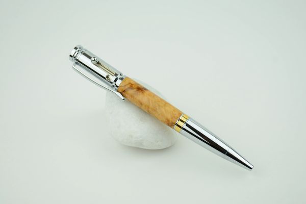 Apollo bolt action ballpoint pen, olive, chrome
