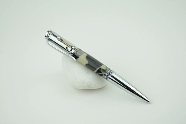 Apollo bolt action ballpoint pen, urban camo, chrome