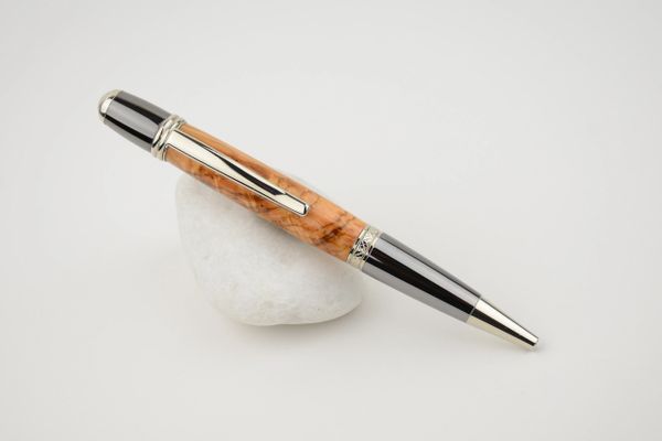 Sierra ballpoint pen, olive wood, platinum plated