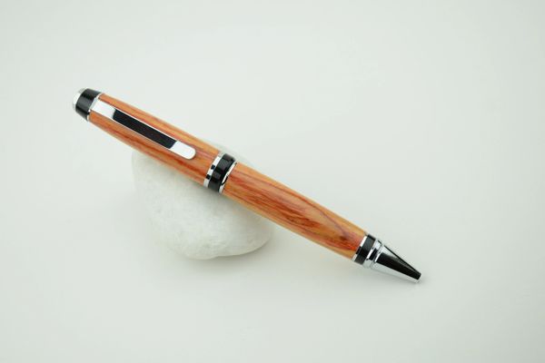 Cigar ballpoint pen, Brazilian tulipwood, chrome