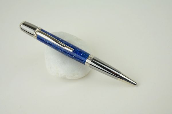 Sierra ballpoint pen, blue DiamondCast, platinum plated