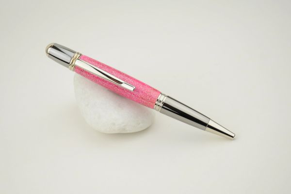 Sierra ballpoint pen, Pink DiamondCast, platinum plated