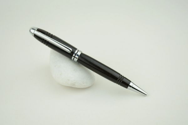 Classic ballpoint pen, ebony, comfort grip, chrome