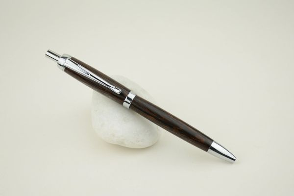 Nightingale click ballpoint pen, African wenge wood, chrome