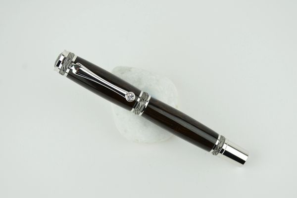Majestic rollerball pen, African blackwood, Swarovski crystal, rhodium plated