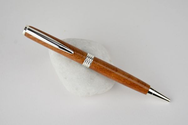 Streamline ballpoint pen, elm, silver plated