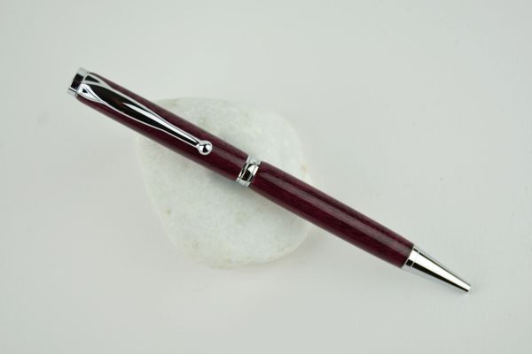 Slimline ballpoint pen, purpleheart, chrome