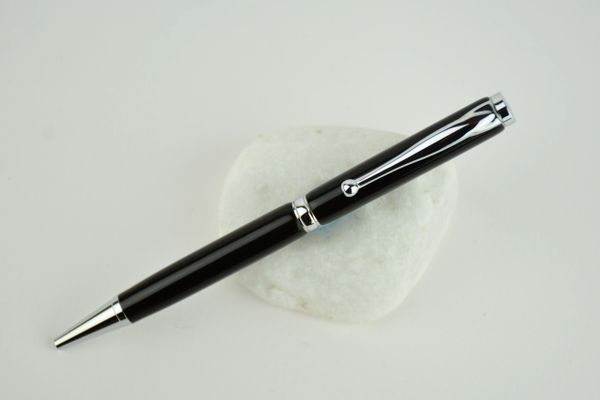 Slimline ballpoint pen, blackwood, chrome