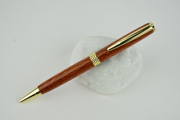 Streamline ballpoint pen, lacewood, gold plated