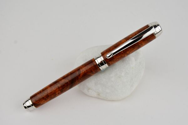 Mistral non postable fountain pen, amboyna wood, rhodium plated