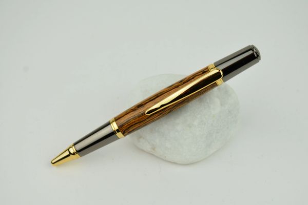 Sirocco ballpoint pen, bocote wood, gold plated