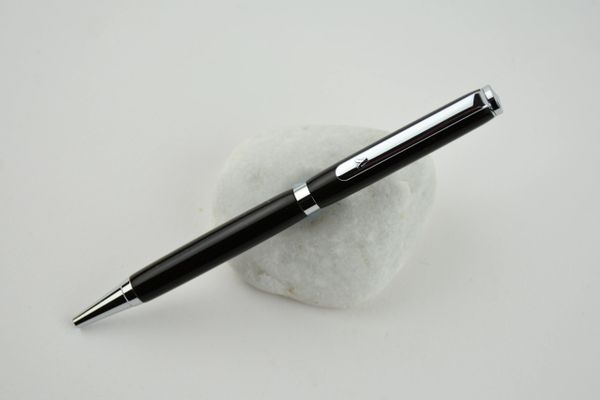Artisan slimline ballpoint pen, ebony, chrome