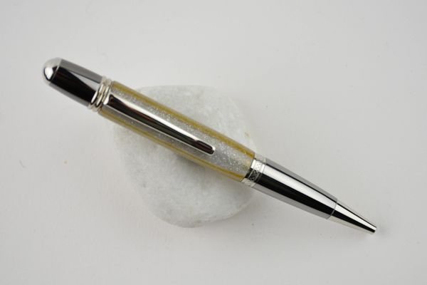 Sierra ballpoint pen, gold silver, sparkle, platinum plated