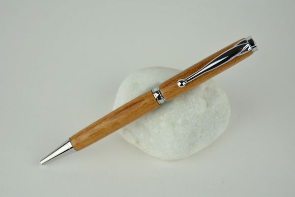 Slimline ballpoint pen, elm, chrome