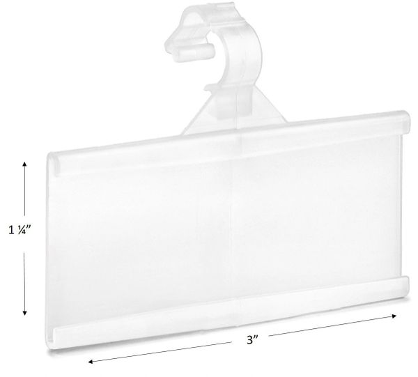 ClearGrip™ White Plastic Self Adhesive Shelf Label Holders - 1 1/4