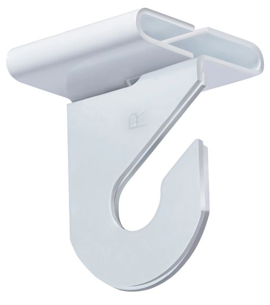 Pack of 50 Pairs - High Strength Aluminum Two Piece Ceiling Hooks for Drop-Ceiling T-Bars, 50 Right and 50 Left, White Enamel Finish, Holds up to 15 lbs. 1"W x 1 ½"H