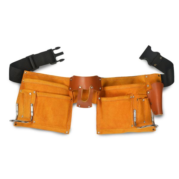 New & Improved Quality, 11 Pocket Leather Construction Tool Belt, Work ...