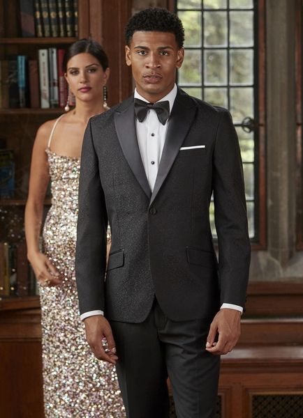 BEN SHERMAN BLACK PAISLEY 'ALTON' TUXEDO C1079
