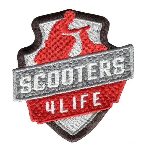 Vintage Style "Scooters 4 Life" Vespa Scooter Patch 8cm