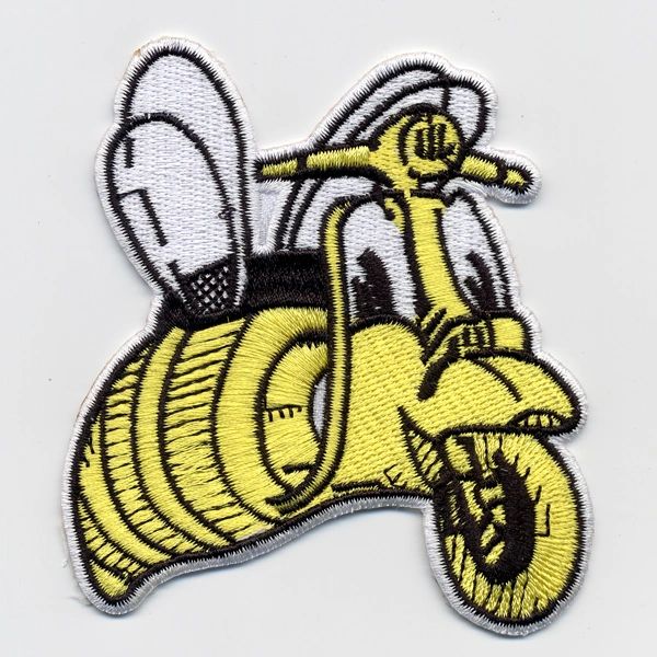 Vintage Style Vespa Wasp Scooter Patch 9cm