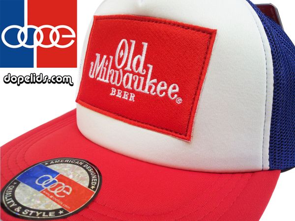 smartpatches Old Milwaukee Trucker Hat (Red, White and Blue)