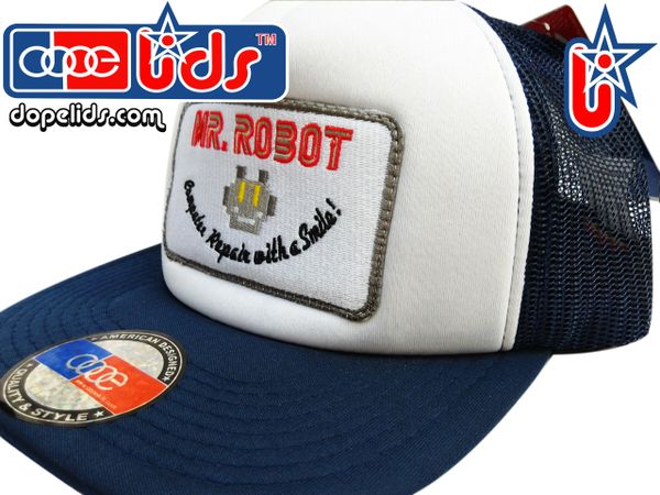 smart-patches Mr. Robot Trucker Hat (Navy/White)