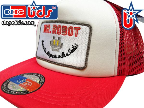 smart-patches Mr. Robot Trucker Hat (Red/White)