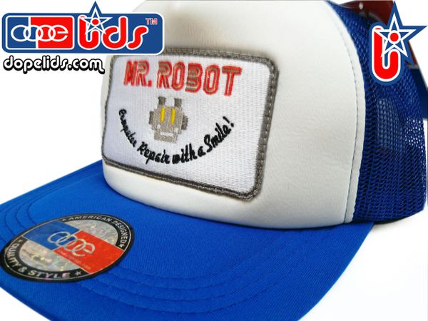 smart-patches Mr. Robot Trucker Hat (Blue/White)