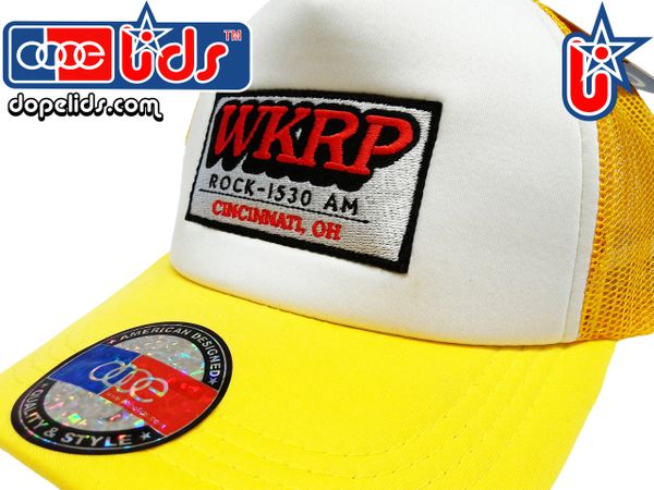 Vintage Style WKRP in Cincinnati Trucker Hat (Yellow)