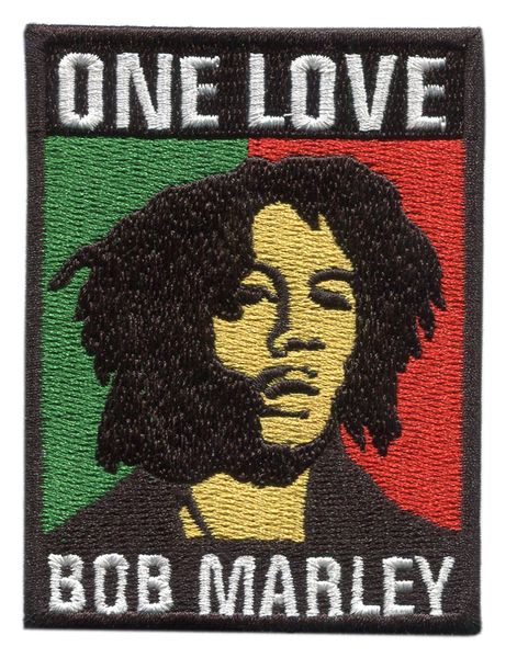 Bob Marley "One Love" Rasta Patch 8cm x 6cm