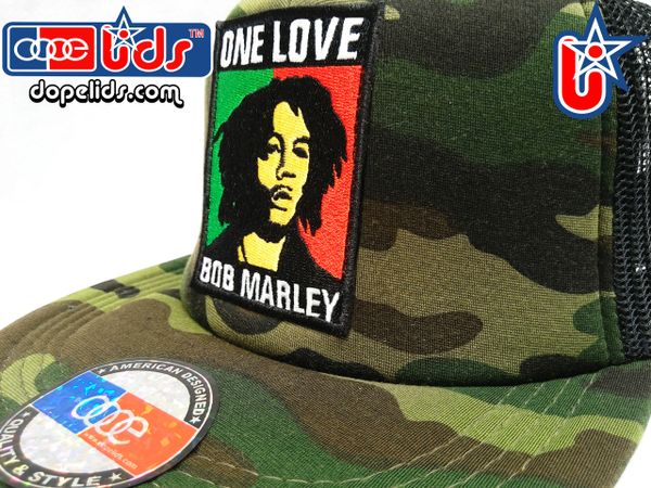 smartpatches "Bob Marley" Rasta Vintage Style Trucker Hat (Camo)