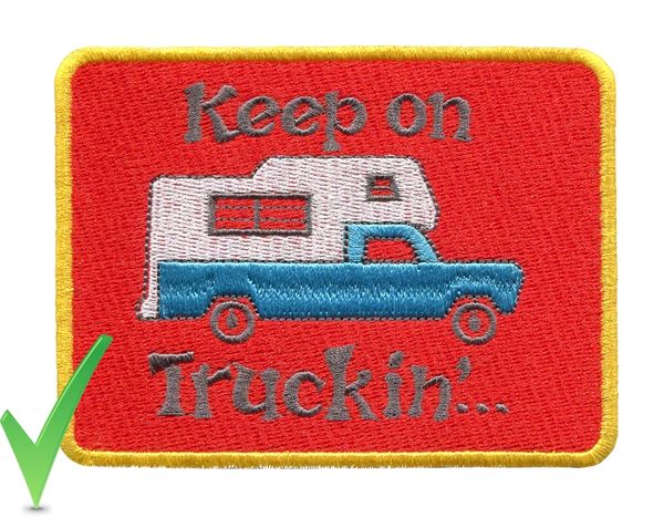 Keep on Truckin' Pickup Camper Vintage Style 70's Patch 10cm X 8cm