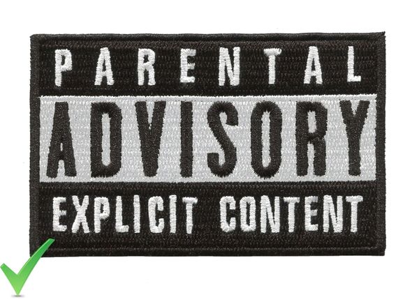 Parental Advisory Hip Hop DJ Skater Patch 8cm x 5.5cm
