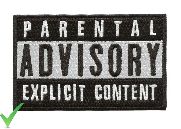 Parental Advisory Hip Hop DJ Skater Patch 8cm x 5.5cm