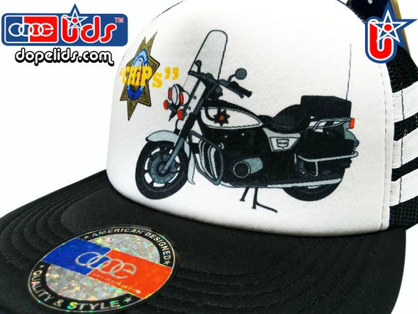 smARTpatches Truckers 79eighty Chips Police Motorcycle Vintage Style Trucker Hat