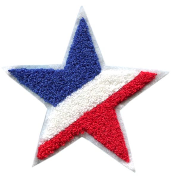 Chenille Star Patch American French (13cm)