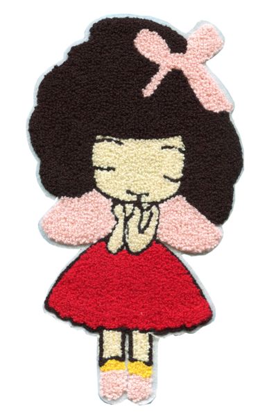 XXL Extra Large 28cm Chenille Cute Girl Patch Badge