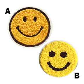 Smiley Face Vintage Style Chenille Smile Patch Badge 7cm