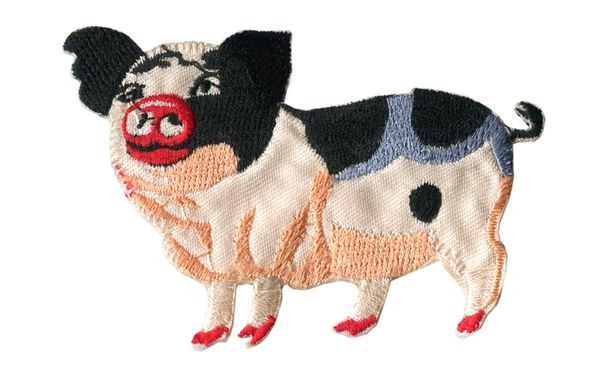 Pig Patch Cute Vintage Style Hog Badge 9cm