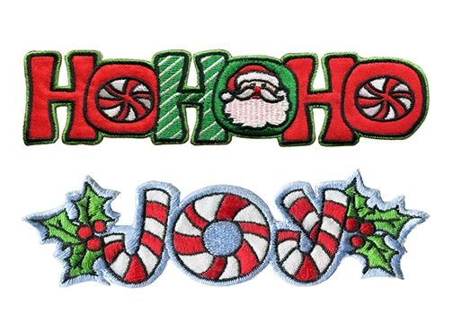 Christmas Patch Holiday Patches Badge Santa Ho Ho Ho Joy 15cm 13cm