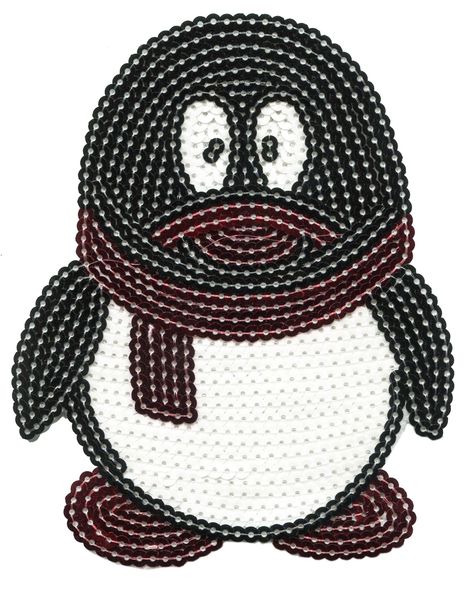 Penguin Patch Large 16cm Sequins